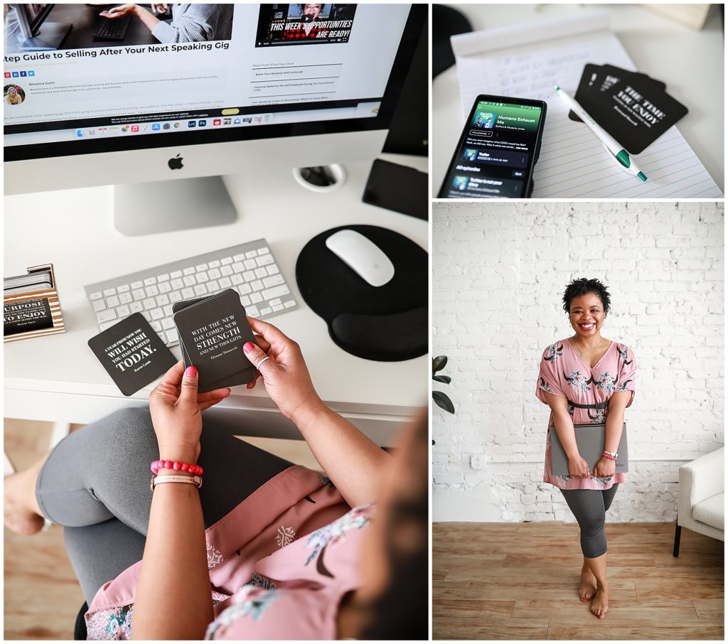 Collage-of-woman-at-desk-with-inspirantional-cards