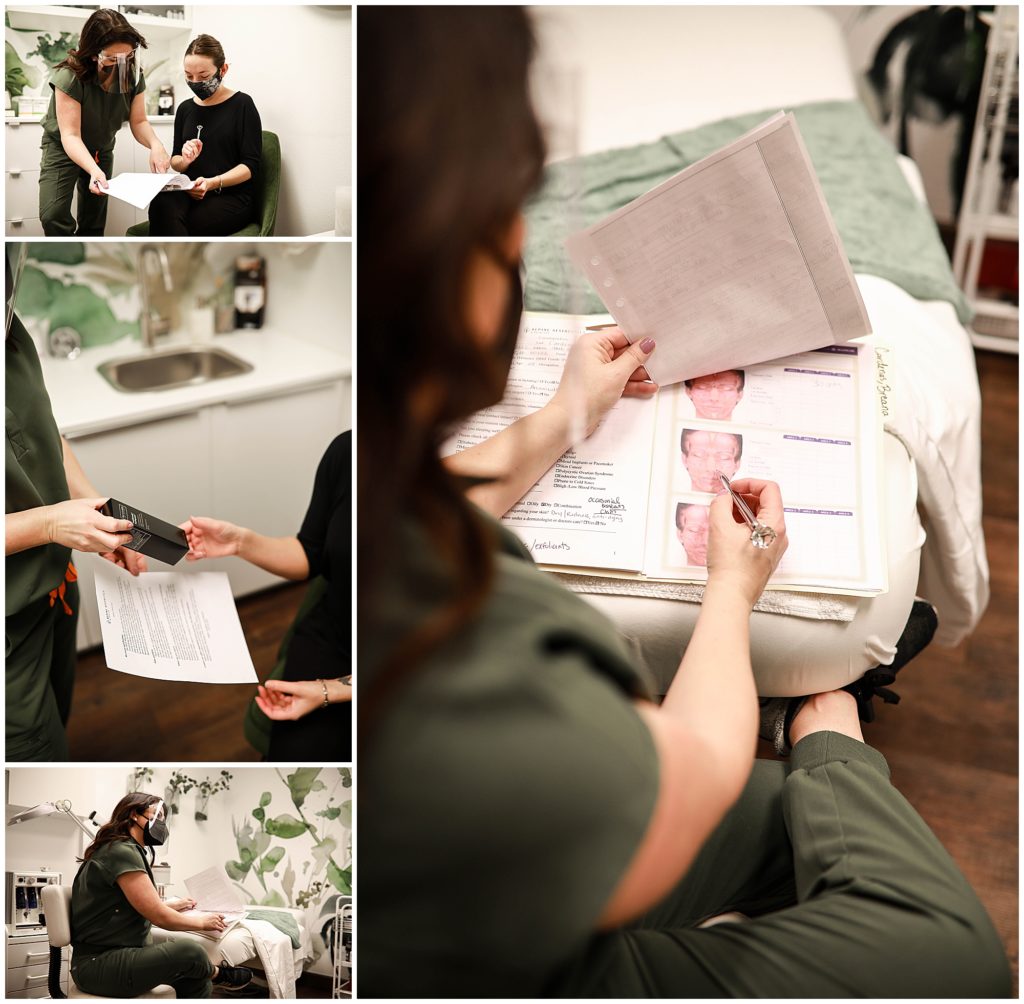 Collage-of-colorado-Esthetician-talking-with-her-client